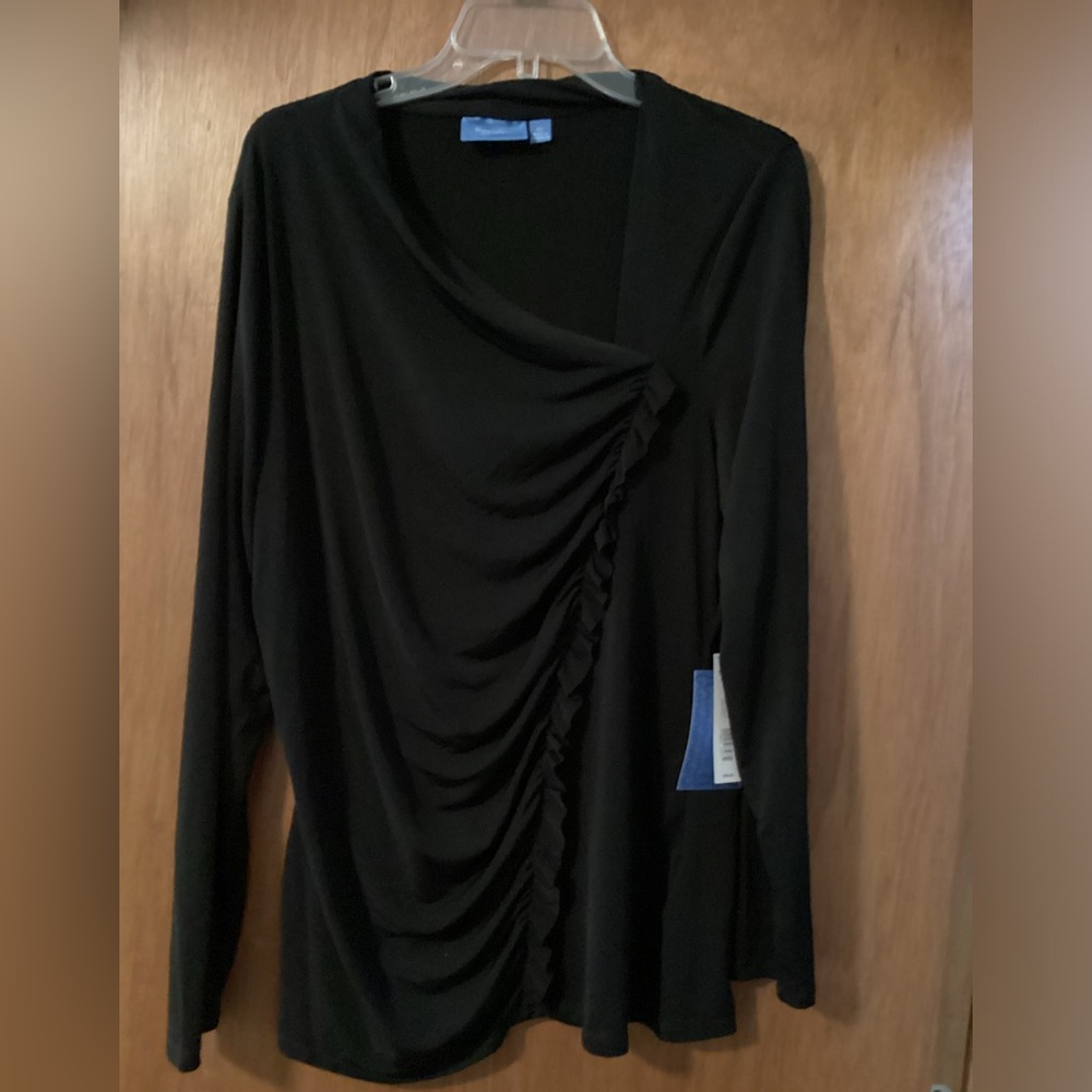 Long sleeve tunic top, black xl